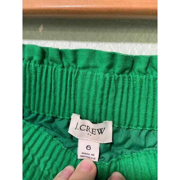 J Crew Women's Green Scalloped‎ Linen Mini Skirt Size 6 - Picture 5 of 7